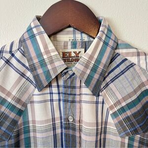Ely Cattleman Vintage Pearl Snap Western Short Sleeve Shirt